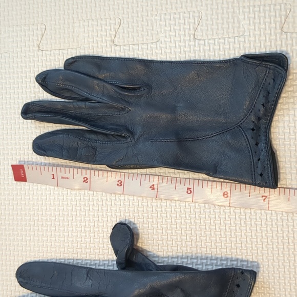 Vintage Navy Blue Women's Kid Leather Gloves - S - Picture 6 of 6